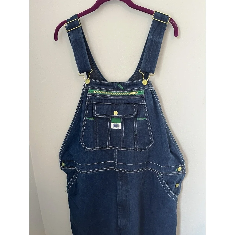 Men's Liberty Blue Denim‎ Bib Overalls Size 40x30 Vintage 90s Workwear Carpenter
